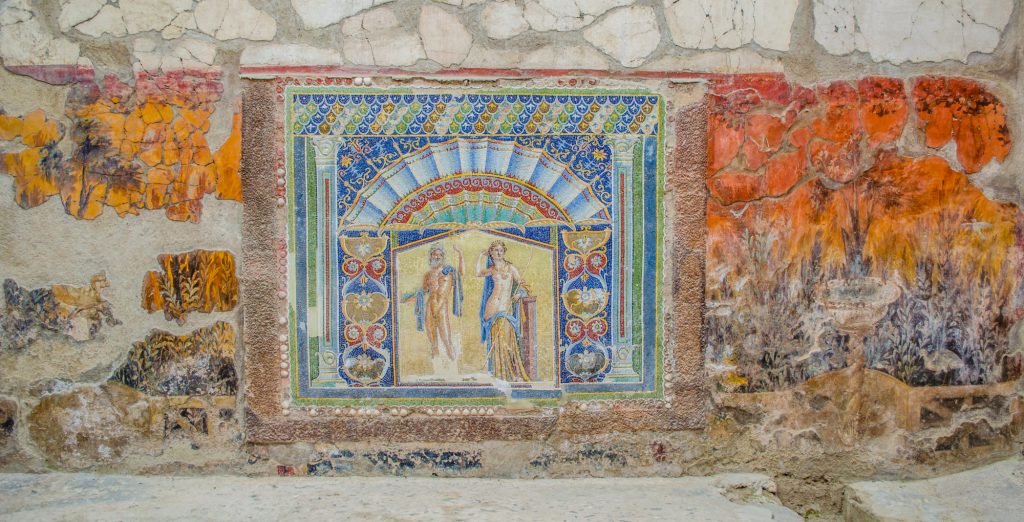 Mosaics and frescos house of Neptune and Amphitrite at Herculaneum