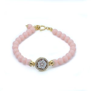 Bracciale con cammeo in argento dorato