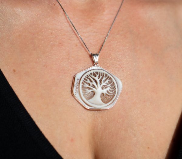 Tree of life cameo necklace large