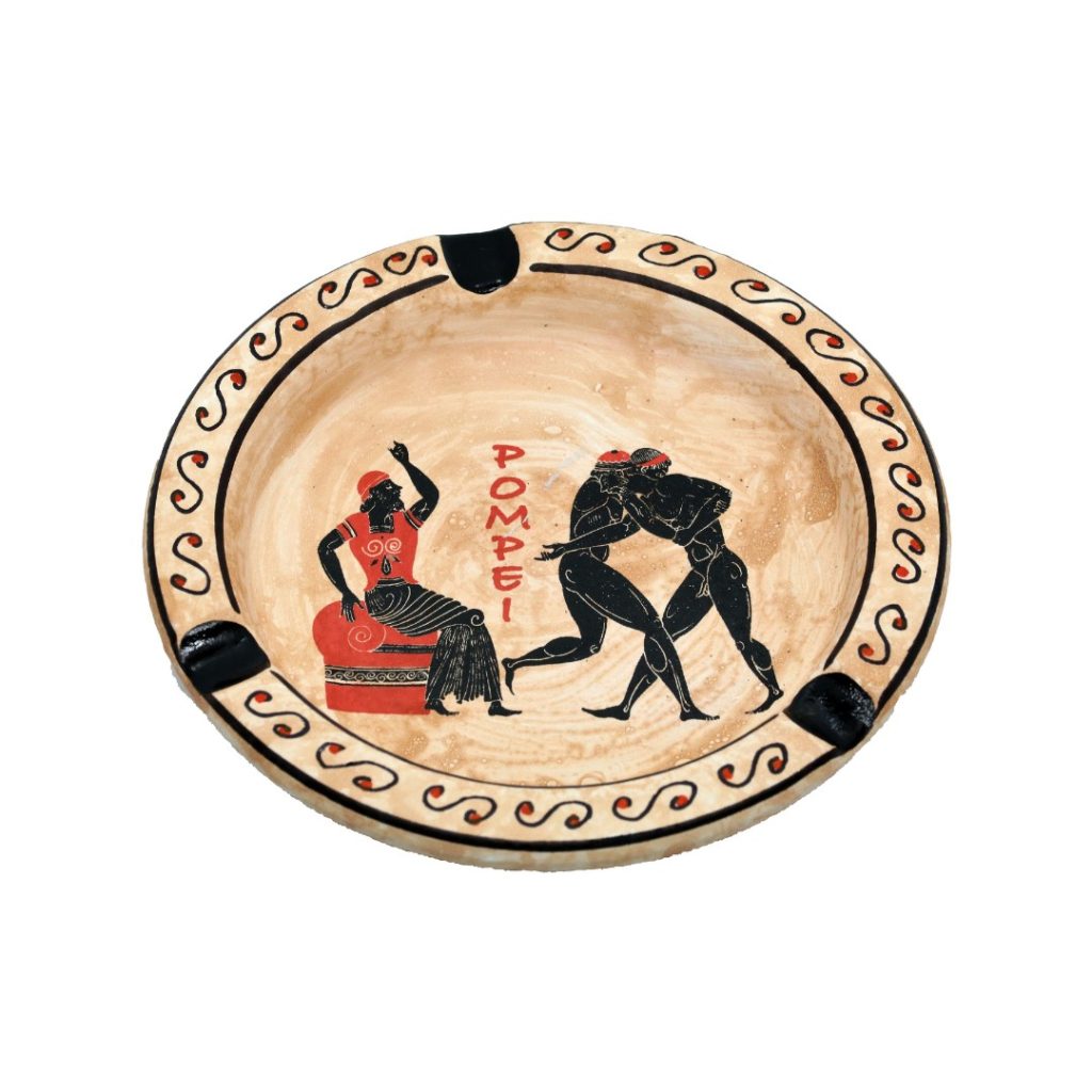 Posacenere rotondo in terracotta