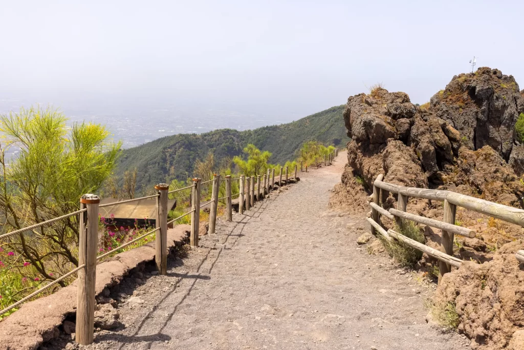 wooden fences along the vesuvius trail