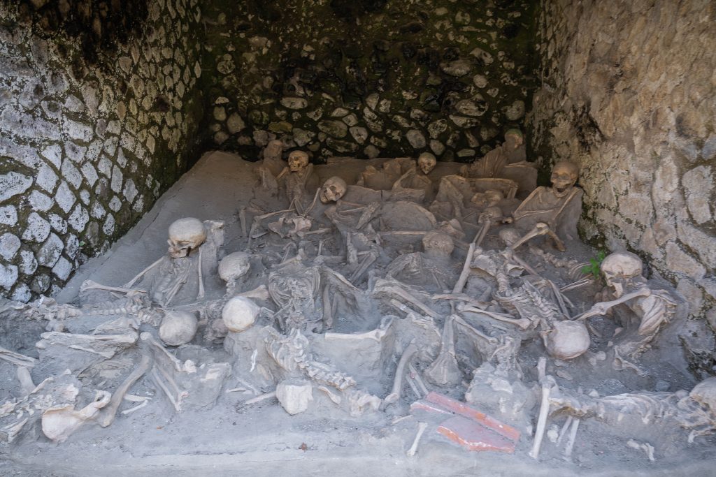 Skeletons in the Fornici of Herculaneum