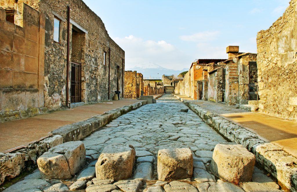 Pedestrian walkways of ancient Pompeii