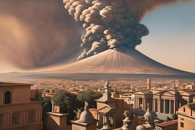 eruzione del vesuvio del 79 d.c. su Pompei