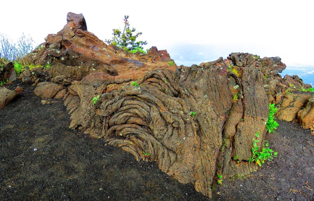 Rope lava in the valley of the inferno of Vesuvius.