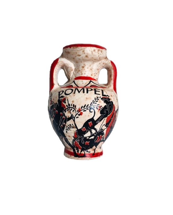 Pompeii amphora magnet in red