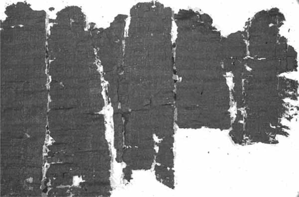 Papiro di Ercolano srotolato