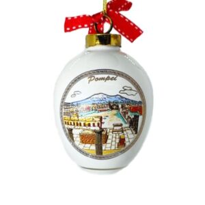 White ceramic Christmas tree ball of Pompeii