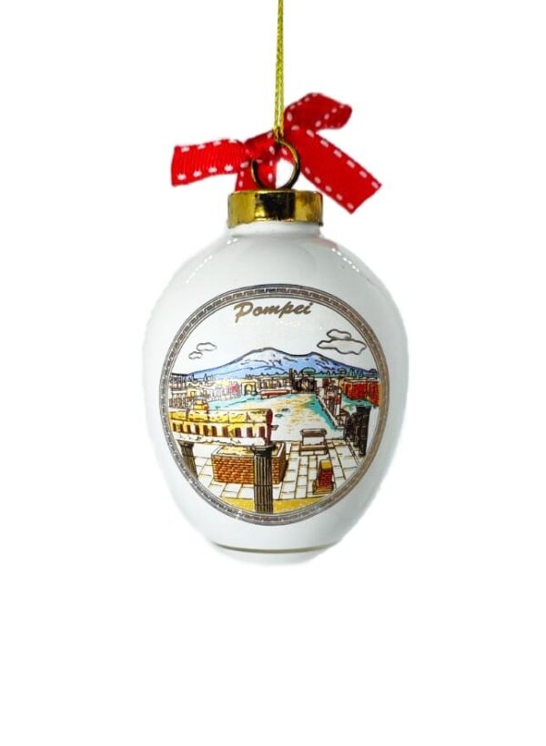 White ceramic Christmas tree ball of Pompeii