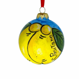 Hand-painted ceramic ball with lemons
